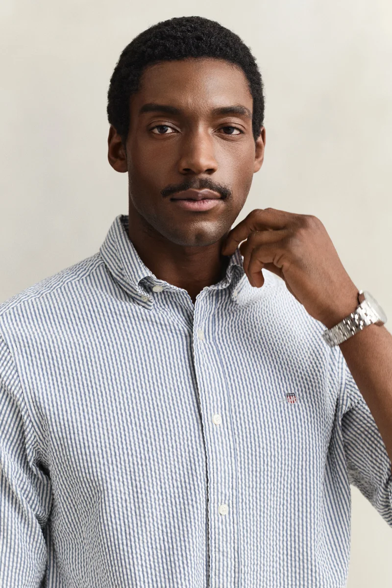 غانت Regular Seersucker Stripe Shirt